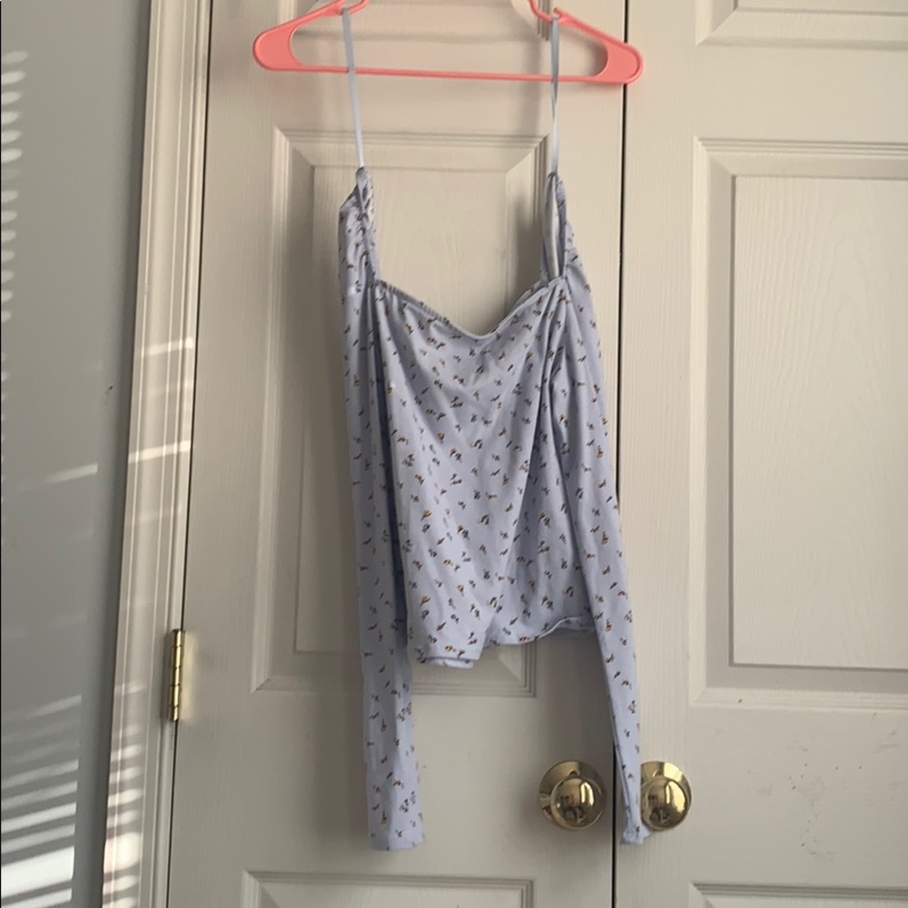 Blue off the shoulder top